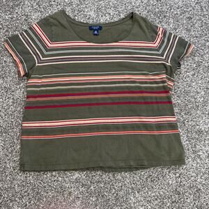 Women’s Vintage 90's Champs Striped 100% Cotton‎ T-Shirt Size 2X